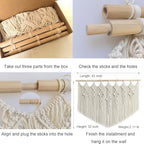 Achart Macrame Wall Hanging Large- Boho Wall Decor- large wall art- Wall Decor Living Room- Macrame Tapestry Boho Decor for Bedroom (Beige-Flower) - Image 6