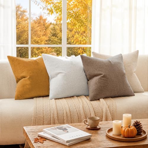 a moment Waterproof Throw Pillow Covers Set of 4,20x20 Inch Outdoor Stain Resistant Pet Friendly Pillowcases Cushion Covers for Patio Sofa and Living Room,Brown - Image 7