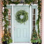 24 Inch Real Touch Norfolk Pine Christmas Wreath for Front Door Outside - Image 7