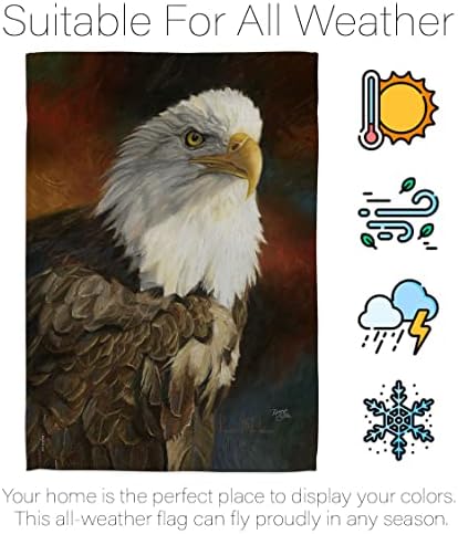 Portrait of an Eagle Garden Flag - Set with Stand Animals Wildlife Outdoor Deer Bear Wolf Pet Nature Farm Animal Creature - House Banner Small Yard Gift Double-Sided Made In USA 13 X 18.5 - Image 6