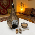 15.8inch Moroccan Lantern Lamp Decorative Candle Holders for Ramadan Decorations, Hanging, Outdoor Patio or Porch, Indoor Home Decor Gold - Image 3