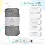 Makromecity Sparkle 2 Skeins of Polypropylene Macrame Cord 3mm x 131 Yards (394 feet) Premium Polyester Macrame Cord for Macrame Art & Crafts for Wall Hangings, Bags, Underplate, Rug - Image 3