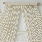 Macrame Wall Hanging Ivory Handmade Geometric Wall Art Fiber Woven Decor - Image 6