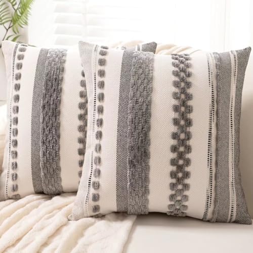 Boho Throw Pillow Covers Decorative Neutral Farmhouse Pillow case by Unknown