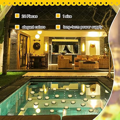 Liliful LED Floating Lotus Lantern, Diwali Pool Pond Decor, White,3.94 Inch - Image 3