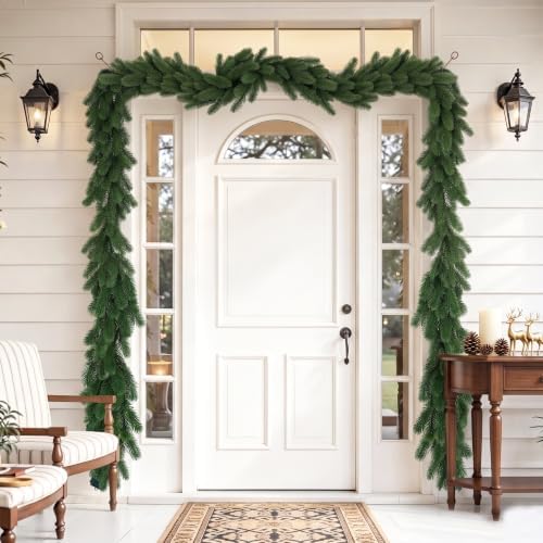 9FT 2Pcs Prelit Realistic Faux Norfolk Pine Garland for Christmas Decor - Image 4