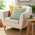 Pallene Faux Fur Decorative Throw Pillow Covers 22x22 Set of 2, Sage Green - Image 5
