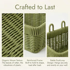 Wall Baskets, Hanging Wicker Style Basket, Over Door Organizer - Image 5