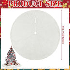 Kinlop 72 Inch Faux Fur Christmas Tree Skirt, Large Stripe Textured Mat - Image 3
