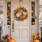 24" Fall Wreaths for Front Door Outside,Autumn Wreath for Home Decoration - Image 2