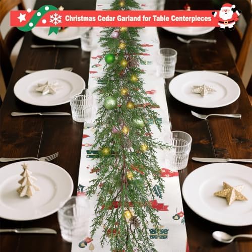 Artgar Christmas Cedar Garland, 6 Ft Prelit Christmas Garland - Image 6