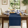 Classic Linen™ by D'Moksha, Navy Blue Table Runner 90 Inches Long, 100% Pure Linen, 14 x 90 Inch Table Runner for Dresser, Dining- Fall, Weddings, Outdoor Hosting by DMokshaHomes