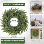 Christmas Cedar Wreath for Front Door Decoration, 24 in - Image 2