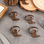 24PCS Western Party Decorations Cowboy Boot Napkin Rings Rustic Farmhouse Western Napkin Holder Metal Tissue Rings Buckles Cowboy Birthday Party Supplies - Image 2