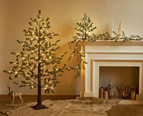 Hairui Lighted Pine Garland Battery Operated with Timer 6FT 48 Lights, Christmas Garland with Lights for Indoor Outdoor Home Holiday Decoration - Image 3