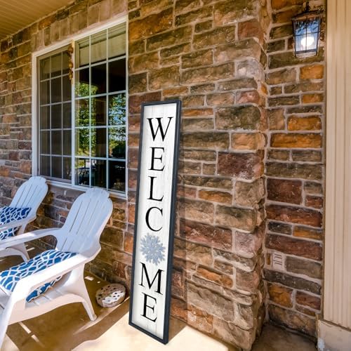 Interchangeable Welcome Sign for Front Porch Door, 45"X9" Black - Image 6