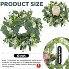 20PCS Artificial Eucalyptus Leaves Wreaths Candle Rings Wreaths - Image 2
