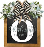 16'' Personalized Last Name Welcome Sign, Wreath for Front Door Outside, Spring Wreath for Front Door Decor, Farmhouse New Home Gifts for Home (O) by Jxueych