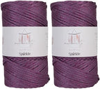 Makromecity Sparkle 2 Skeins of Polypropylene Macrame Cord 3mm x 131 Yards (394 feet) Premium Polyester Macrame Cord for Macrame Art & Crafts for Wall Hangings, Bags, Underplate, Rug by Makromecity