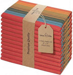 Urban Villa Cloth Napkins Cotton 20x20 (Set of 12) Red Stripes by CottonTrends