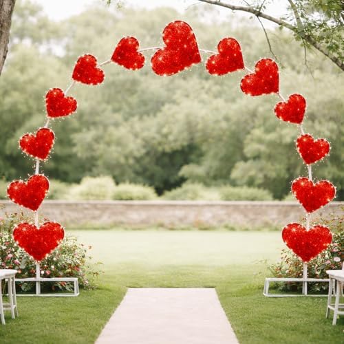 VIHOSE 10ft Wedding Heart Light Arch Large LED Outdoor Arches Decor by VIHOSE