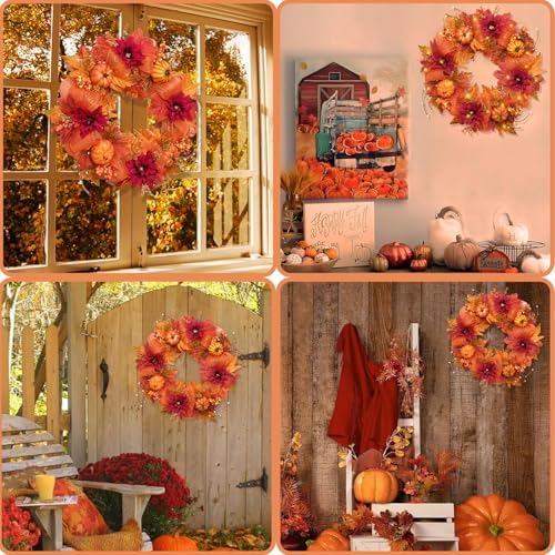 20 Inch Fall Wreaths for Front Door, Fall Decorations for Home - Image 6