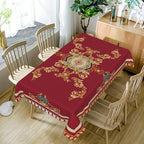 Retro Chinese Style Print Tablecloth 60x84 Inch Red and Gold Chinese Pattern Bordered Fabric Table Cloth Polyester Waterproof Reusable Rectangle Table Cover for Cottage Kitchen Dining Decor - Image 4