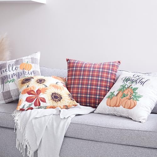 Greendale Home Fashions 18 in. Square ''Be Thankful'' Fall Throw Pillow - Image 5