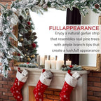 Nervure 9FT Real Touch Christmas Artificial Garland - Norfolk Pine Flocked Garland with 50 Warm White LED Lights for Home Fireplace Indoor Holiday Xmas Decor - Image 7