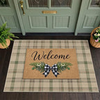 JTJ Easy Jute Front Porch Rug 27.5" x 43", Sage Green Plaid - Image 3