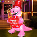 TURNMEON 4 Foot Valentine's Day Inflatable Dinosaur Outdoor Decoration Blow Up Dinosaur Holds Heart LED Lighted Valentines Day Decoration for Yard Garden Lawn Wedding Holiday Party Indoor Outdoor Home by TURNMEON