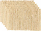 Placemats Set of 6, 12 x 17 Inch, 100% Natural Ramie, Handwoven by GleeNflux