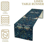 William Morris Style Plant Table Runner for Table Decor, Rustic Art Flower Vintage Floral Botanical Printed for Kitchen Dining Room Living Room Farmhouse Party Office Holiday Decorate 13" x 120" - Image 2