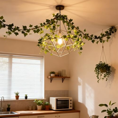 ucky 8Pack Total 48FT Green Fake Vines Ivy Leaves Vines for Bedroom Greenery Garland Fake Leaves Leaf Wall Decor Faux Hanging Vines Plants Outdoor Garland - Image 6