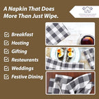 LFH Home 100% Cotton Cloth Reusable Dinner Napkins Set of 12 Washable Soft Decorative Buffalo Plaid Gingham and Checkered Table Napkins for Holidays Wedding Farmhouse Decor 18x18 Inch-Charcoal & White - Image 6