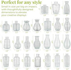 24 Pack Glass Bud Vase in Bulk - BEAHOT Clear Flower Vases for Wedding Decorations, Mini Vase for Centerpiece Table Decorations, Small Boho Vase for Home, Wedding Decor, Mother's Day, Party, Office - Image 6