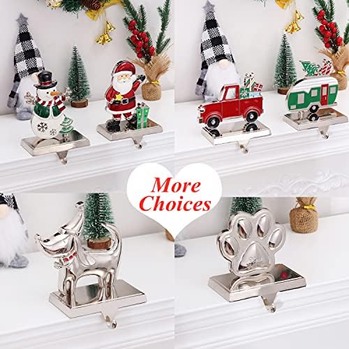 Christmas Stocking Holders for Fireplace Mantle Dog Paw Mantle Stocking Hangers Sliver Sturdy Stocking Hook for Tables Window Fireplace Home Decoration (1,Dog Paw) - Image 6