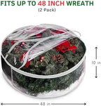 ProPik Christmas Wreath Storage Bag - 2 Pack Artificial Christmas Wreath Storage Container- Garland Holiday Wreath Storage Holder –Water Proof Transparent Clear PVC - with Handles (White, 48 Inch) - Image 2