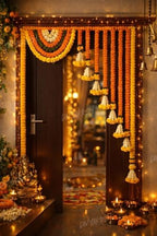 Divyakosh Marigold Flower Full Door Decoration for 3 FT Door | Decoration Items for Home, Main Door, Mandir,Event,Party|Thoranam for Entrance Door, Torans,Banderwal for Home Door |41 Inches - Image 4