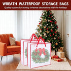 15 Inch Christmas Wreath Decorations,Set of 3 Mini Kitchen Cabinet Christmas Wreaths with Red Bows&Pine Cones& Berries,Includes Hooks & Storage Bag for Front Door, Windows, Fireplace (Indoor/Outdoor) - Image 6