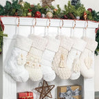 BHD BEAUTY Bohemian Style Christmas Stocking Set of 6 Tassel Xmas Stocking Boho Macrame Decorations Farmhouse Mantel Hanging Ornament for Xmas Holiday Party - Image 2