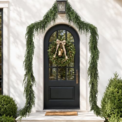Upgraded 9ft Christmas Norfolk Pine Garland, Real Touch Greenery Decoration - Image 4