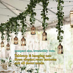 Mini Moroccan Lanterns with LED Tealight Set of 12, Vintage Brown Decorative Hanging Lanterns for Ramadan, Christmas, Halloween, Wedding, Fairy Party Decorations, Table Centerpiece - Image 5