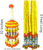 LoveNspire Marigold Strings and Jhoomar Decor with Strings, Mehndi Decoration, Wedding Garland, Flowers Decorations, Diwali Backdrop, Puja Garlands, Chandelier - Image 5
