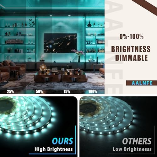 Teal 30 Foot Led Lights Strip Indoor Rope Lights Easy DIY Cuttable Strip Lights for Room Bathroom Living Room Kitchen Ceiling Wall Vanity Mirror Decor - Image 4