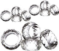 Crystal Napkin Ring Holders - 2 Inch Set of 12, Table Party Wedding Set Christmas Decorations for Dinner by DONOUCLS