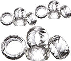 Crystal Napkin Ring Holders - 2 Inch Set of 12, Table Party Wedding Set Christmas Decorations for Dinner by DONOUCLS
