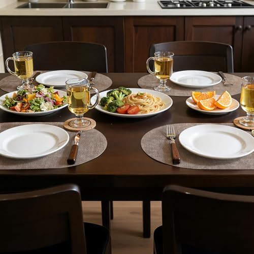 homing Heat Resistant Oval Placemats Set of 6, Light Brown - Image 2