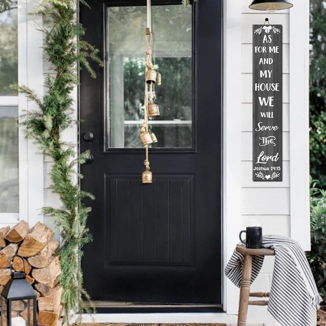 FemiaD Farmhouse Porch Sign As for Me and My House We Will Serve the Lord Porch Sign 8x48inch Tall Outdoor Welcome Sign for Front Porch Standing Bible Verse Wall Sign for Home - Image 6