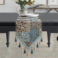 Loom and Mill Luxury Damask Patchwork Table Runner 90 Inches Long, Blue by LoomandMill